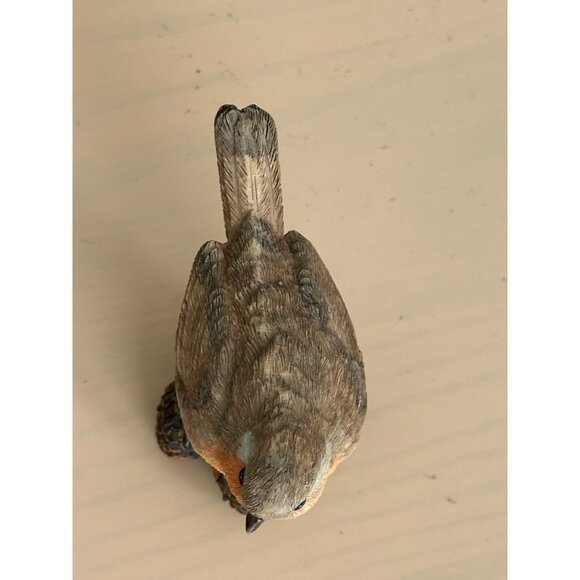 Robin Bird Sitting On Acorns Figurine Home Office Decor Bird Lovers - Picture 10 of 11
